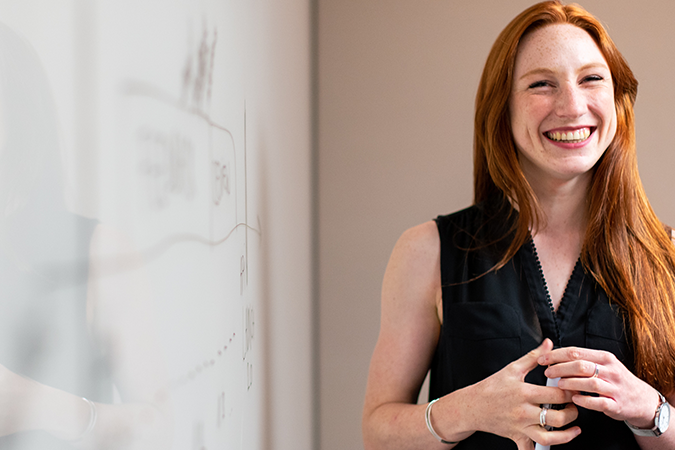 Happy, smiling and confident female business leader